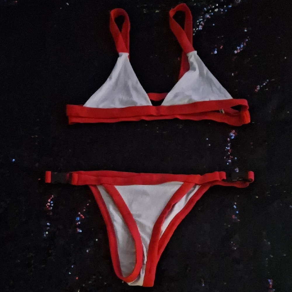 Fashion Nova Red and White Bikini